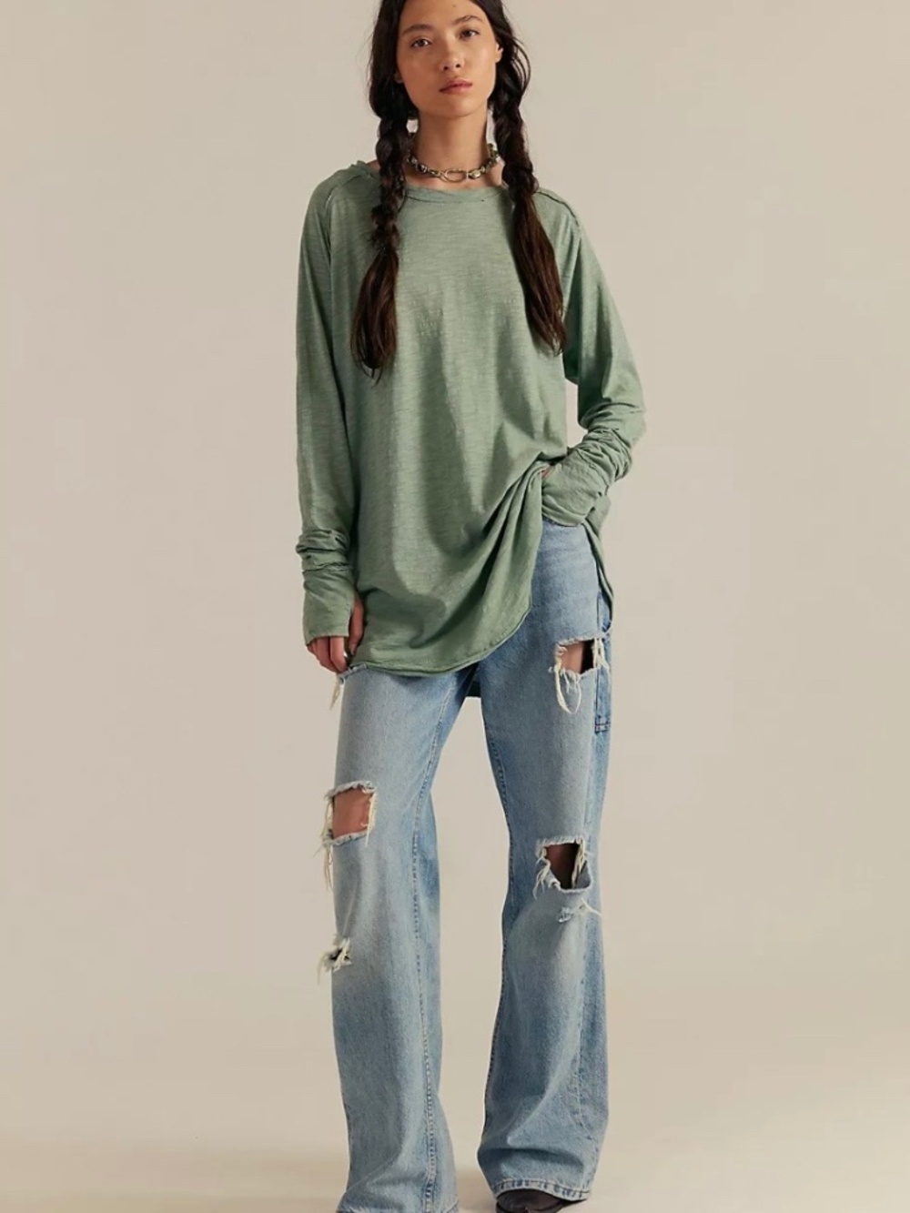 Free People Boho Cottagecore Long Sleeve Short